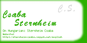 csaba sternheim business card